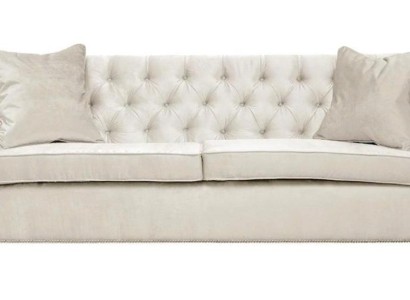 Sofa Beige Chesterfield Dreisitzer Polster Möbel Hotel Praxis Wohnzimmer
